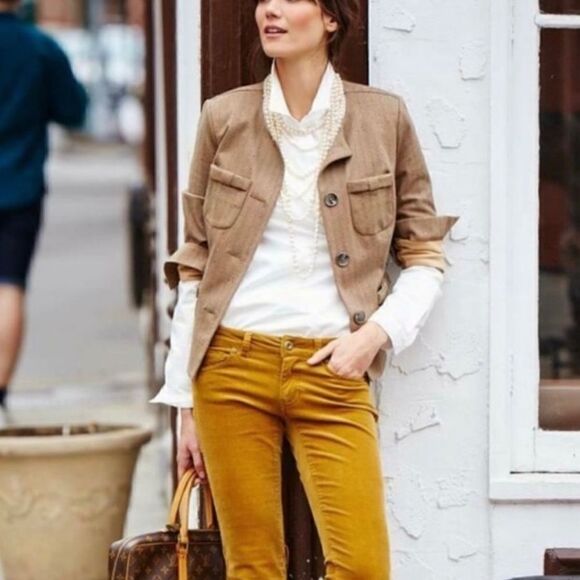 Cabi Penny Herringbone Blazer Jacket Brown - Picture 5 of 11